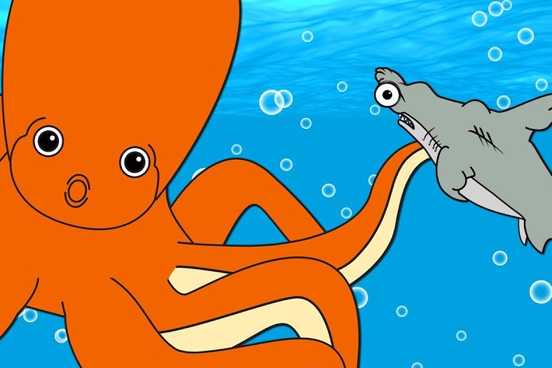 shark and octopus